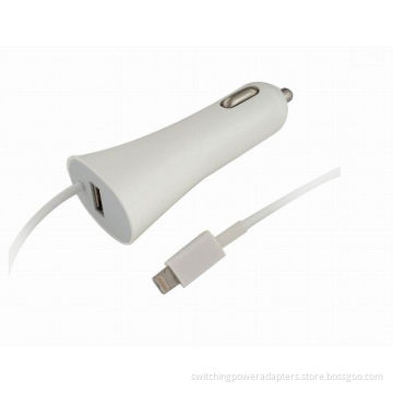 2.1a Usb Mobile Car Charger With Cable For Iphone 5 And Mini Ipad 4